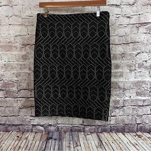 Ann Taylor Black Crochet Pencil Skirt